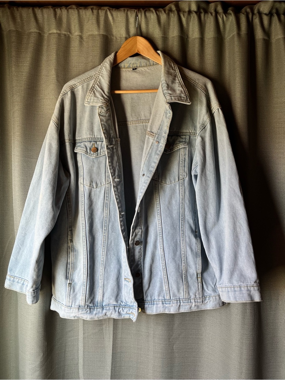 SHEIN Light Blue Oversized Denim Jacket